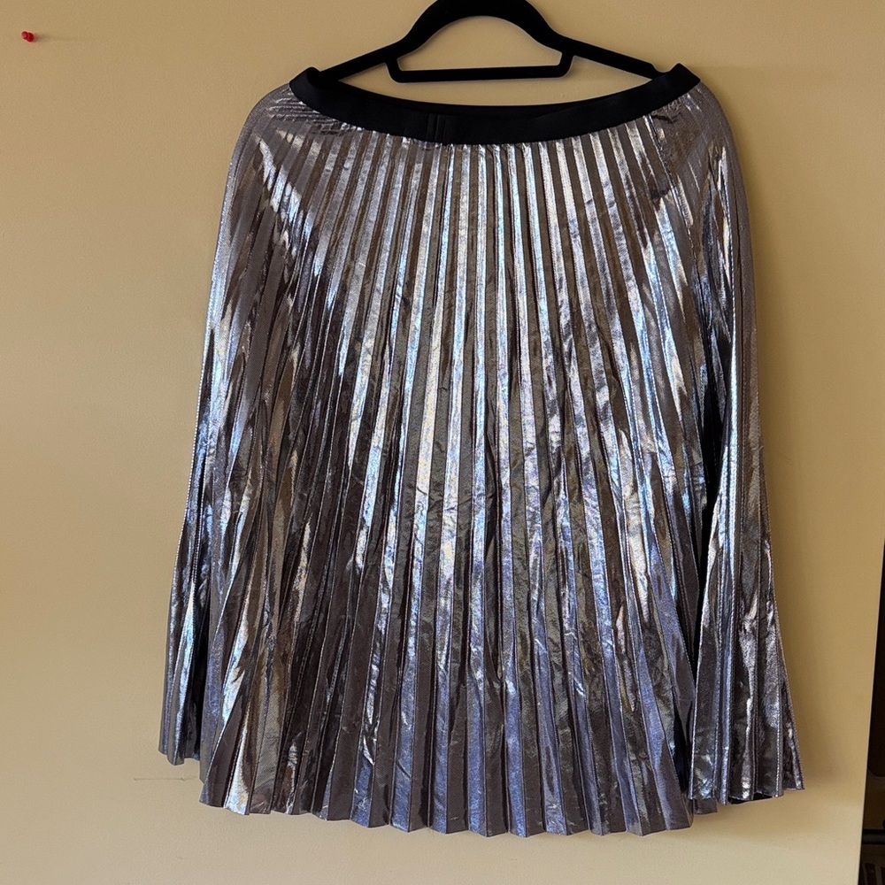 Silver Pleated Women's Skirt